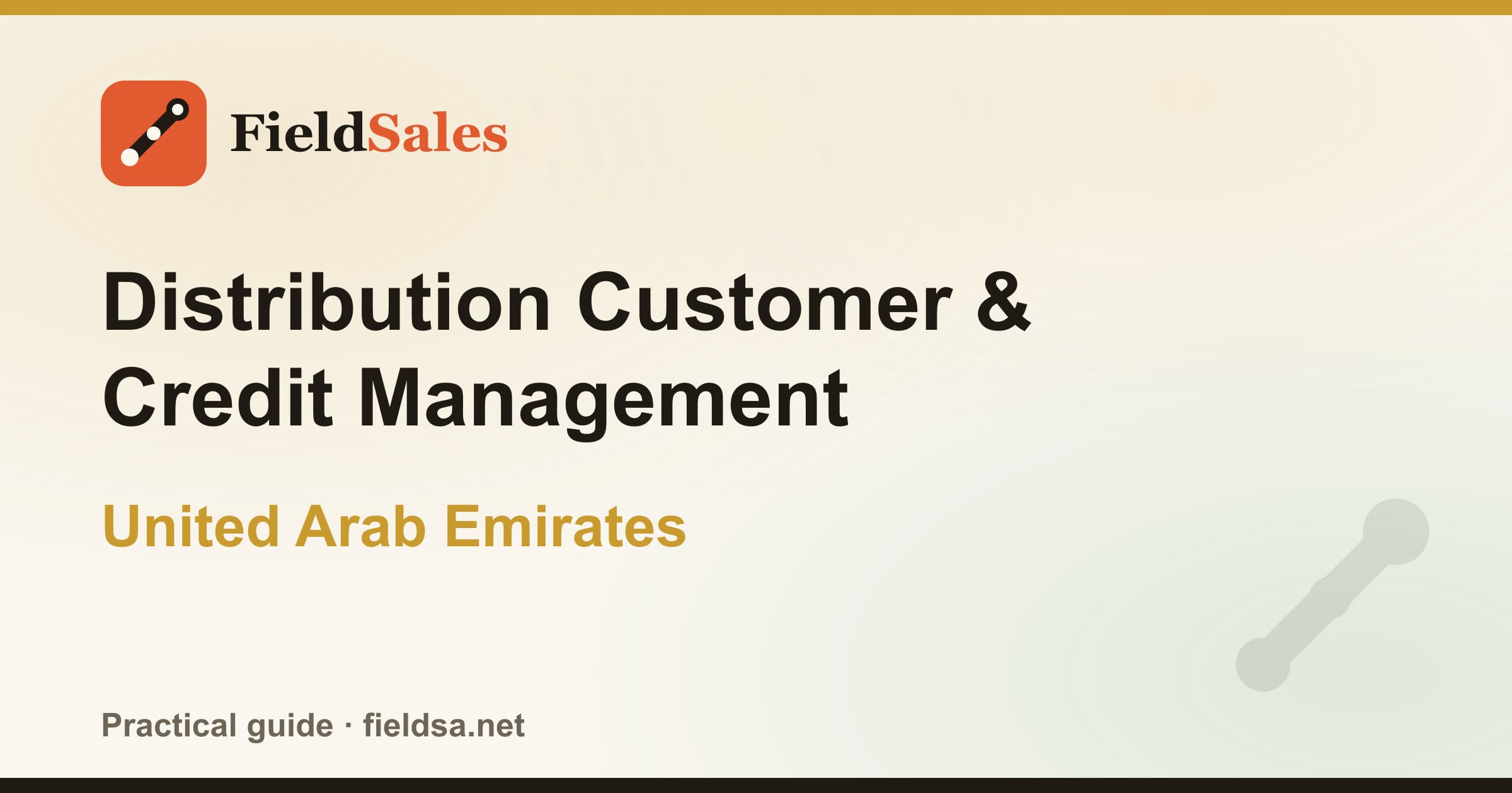 Distribution Customer & Credit Management in the UAE