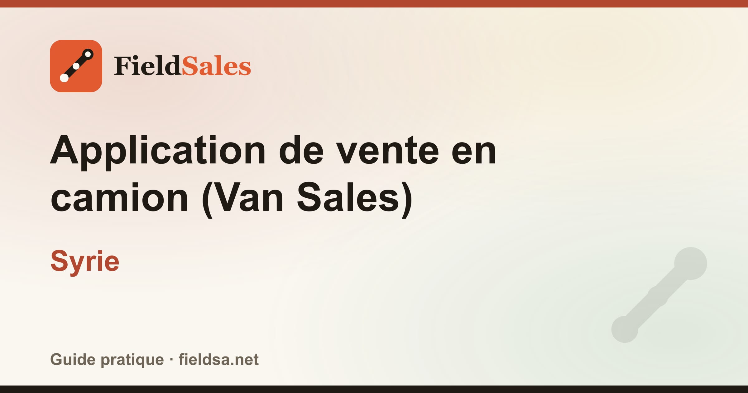 Application de vente en camion (Van Sales) en Syrie