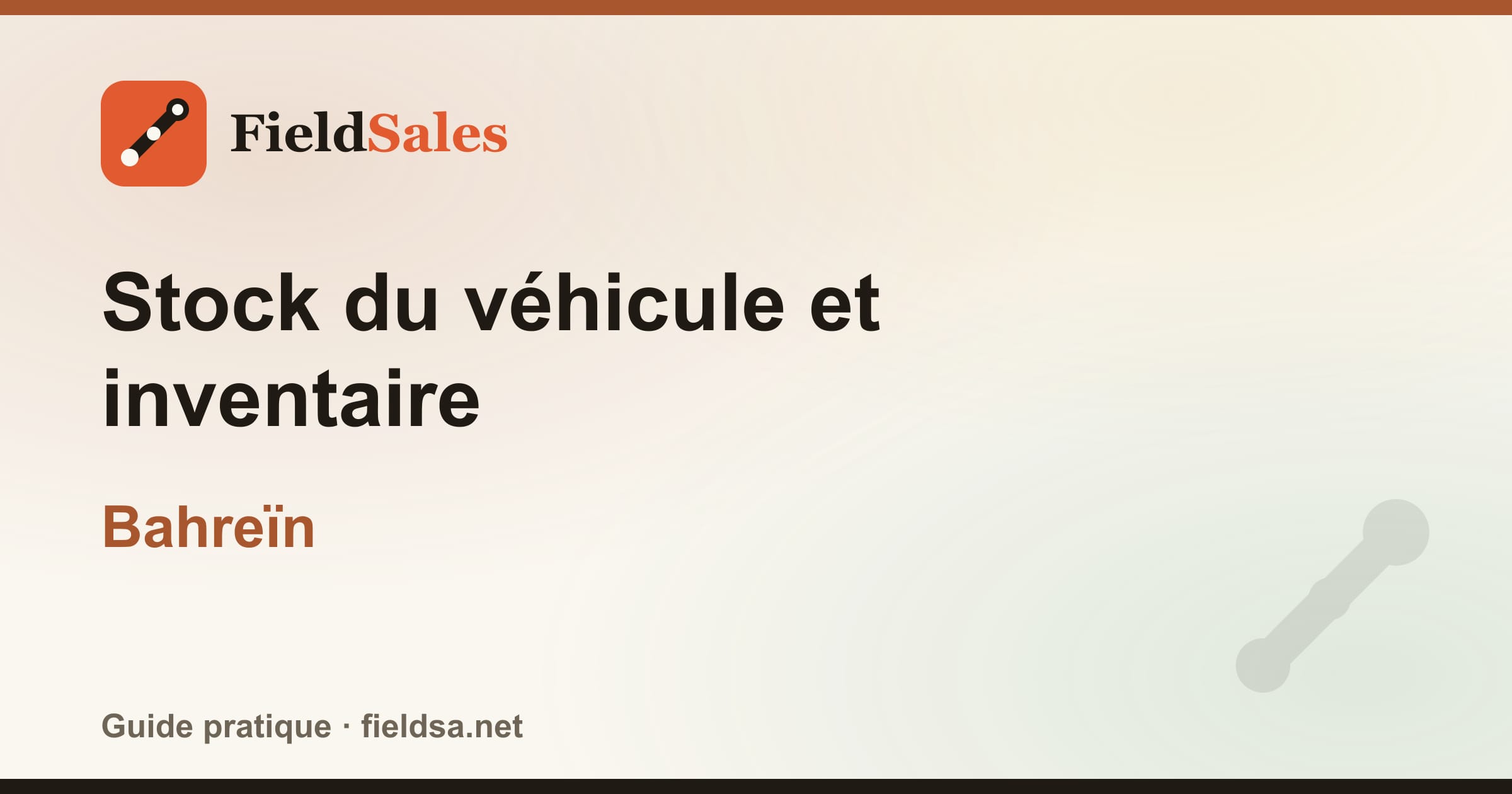 Stock du véhicule et inventaire au Bahreïn